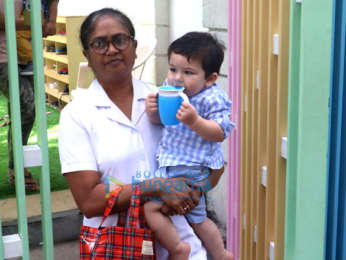 Taimur Ali Khan and Lakshya Kapoor snapped at their play school