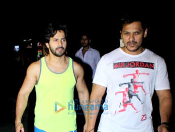 Varun Dhawan and Prashant Sawant snapped at Body Sculptor gym