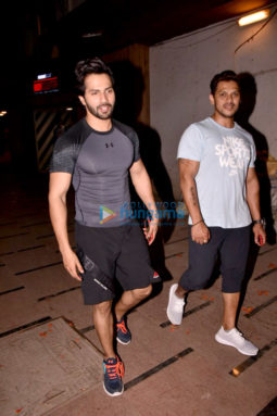 Varun Dhawan and Prashant Sawant snapped at Body Sculptor gym