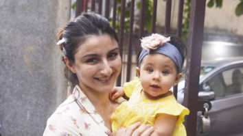 A little curious, a lot chirpy: Soha Ali Khan’s Inaaya is just like her big bro Taimur in front of paparazzi (see pictures)