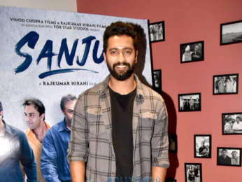 Cast of Sanju snapped during media interviews