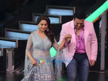 Govinda and Madhuri Dixit snapped on the sets of Dance Deewane in Film City