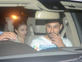 Ibrahim Ali Khan, Soha Ali Khan and Kunal Kemmu snapped at Saif Ali Khan's apartment in Bandra