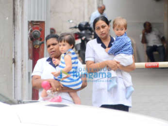 Karan Johar's kids Yash and Roohi snapped after play school in Bandra