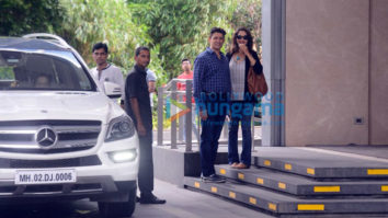 Madhuri Dixit and husband Sriram Nene snapped post lunch in Bandra