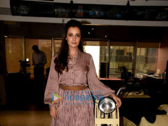 Rajkumar Hirani and Dia Mirza attend the press meet for Sanju