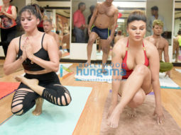 Rakhi Sawant and Arshi Khan snapped practicing yoga on International Yoga Day