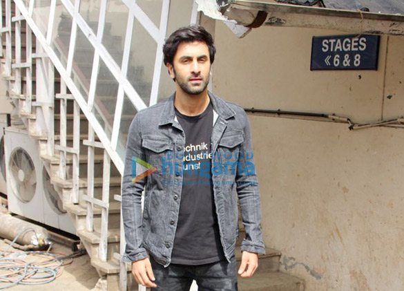 ranbir kapoor rajkumar hirani and vidhu vinod chopra snapped during media interviews at mehboob studio for sanju 4