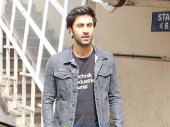 Ranbir Kapoor, Vidhu Vinod Chopra and Rajkumar Hirani promote Sanju at  Mehboob Studios in Bandra