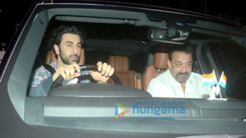 Ranbir Kapoor, Sanjay Dutt and Alia Bhatt spotted at Rishi Kapoor’s home