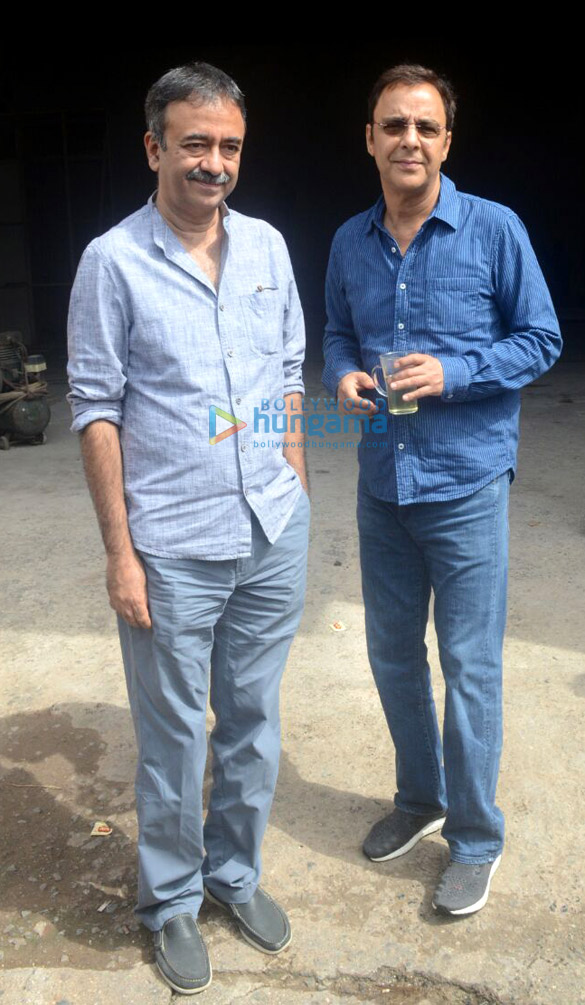 ranbir kapoor vidhu vinod chopra and rajkumar hirani promote sanju at mehboob studios in bandra 3