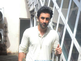 Ranbir Kapoor, Vidhu Vinod Chopra and Rajkumar Hirani promote Sanju at Mehboob Studios in Bandra
