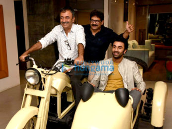 Ranbir Kapoor and Rajkumar Hirani snapped promoting their film Sanju