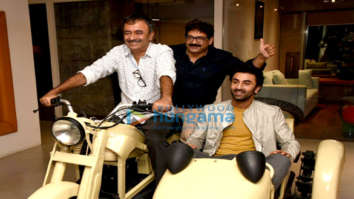 Ranbir Kapoor and Rajkumar Hirani snapped promoting their film Sanju