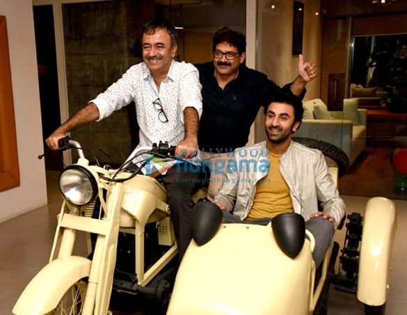 Ranbir Kapoor and Rajkumar Hirani snapped promoting their film Sanju Ranbir Kapoor and Rajkumar Hirani snapped promoting their film Sanju