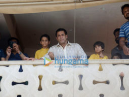 Salman Khan greets his fans on Eid outside his residence