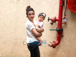 Soha Ali Khan snapped with daughter Inaaya Naumi Kemmu and Taimur Ali Khan in Bandra