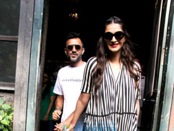 Sonam Kapoor and Anand Ahuja spotted at Pali Village Cafe in Bandra