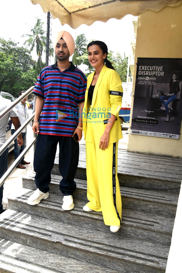 taapsee pannu diljit dosanjh and chitrangda singh arrive for the trailer launch of soorma 1