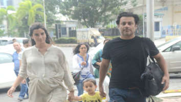 Abhishek Kapoor snapped with his wife and daughter at BKC