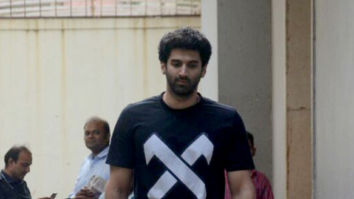 Aditya Roy Kapur and Rhea Chakraborty snapped at Ramesh Taurani’s office at Khar