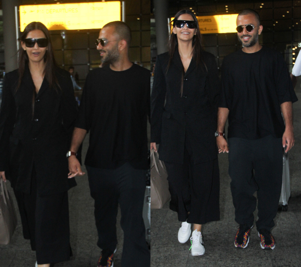Airport Style - Sonam Kapoor Ahuja and Anand S Ahuja