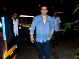 Arbaaz Khan snapped with his son and Amrita Arora at Pali Village Cafe