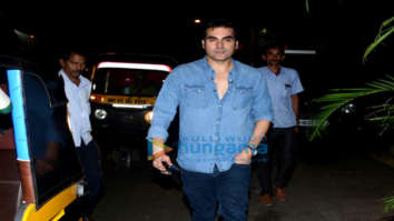 Arbaaz Khan snapped with his son and Amrita Arora at Pali Village Cafe