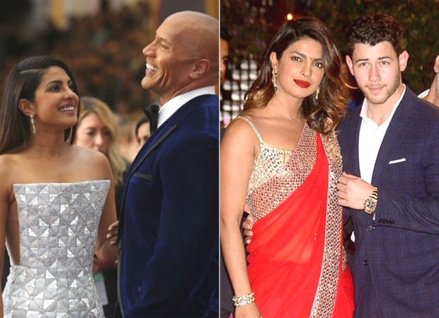 Dwayne Johnson jokes he is the matchmaker between Baywatch and Jumanji co-stars Priyanka Chopra and Nick Jonas