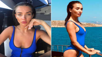 HOTNESS: 2.0 actress Amy Jackson sizzles in a blue swimsuit during her Mykonos vacation