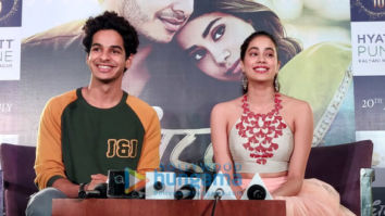 Janhvi Kapoor and Ishaan Khatter are all smiles while promoting their film Dhadak