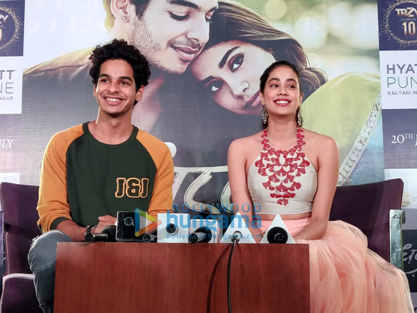 Janhvi Kapoor and Ishaan Khatter are all smiles while promoting their film Dhadak