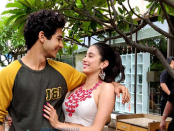 Janhvi Kapoor and Ishaan Khatter are all smiles while promoting their film Dhadak