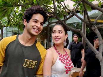 Janhvi Kapoor and Ishaan Khatter are all smiles while promoting their film Dhadak