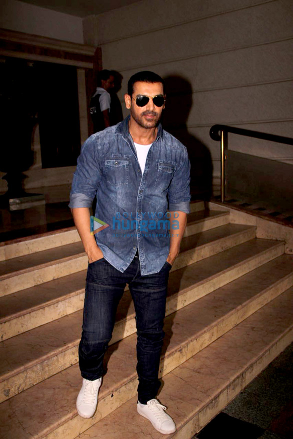 john abraham aisha sharma and milap zaveri snapped at the radio city office in bandra 1