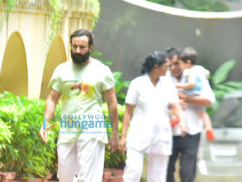 Saif Ali Khan and Taimur Ali Khan snapped near their house in Bandra