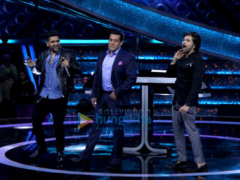 Salman Khan, Guru Randhawa and Himesh Reshammiya snapped on the sets of Dus Ka Dum