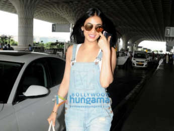 Sonal Chauhan and Badshah snapped at theb airport