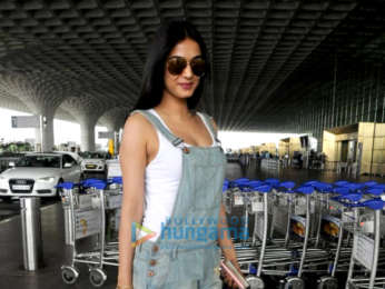 Sonal Chauhan and Badshah snapped at theb airport