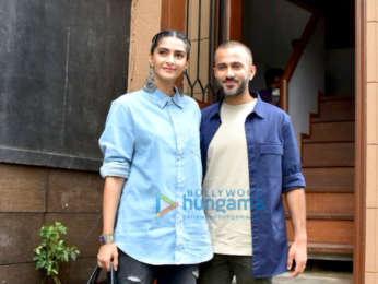Sonam Kapoor Ahuja and Anand Ahuja snapped at their new store in Bandra