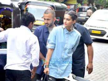Sonam Kapoor Ahuja and Anand Ahuja snapped at their new store in Bandra