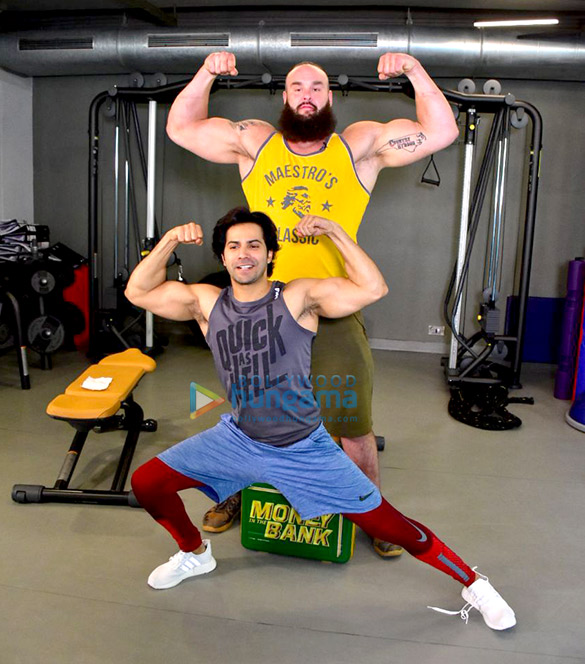 varun dhawan snapped with wwe star braun strowman 1