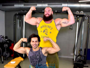 Varun Dhawan snapped with WWE star Braun Strowman