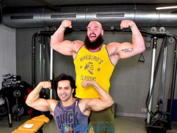 Varun Dhawan snapped with WWE star Braun Strowman