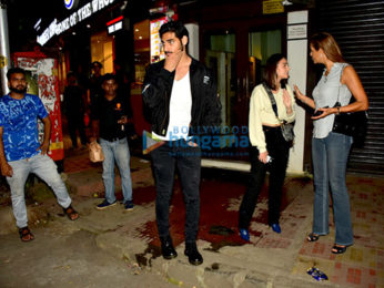 Ahaan shetty snapped with friends in Bandra
