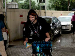 Ali Fazal snapped riding his bicycle in Juhu