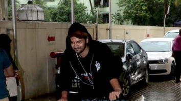 Ali Fazal snapped riding his bicycle in Juhu