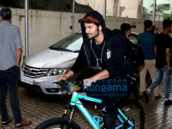 Ali Fazal snapped riding his bicycle in Juhu