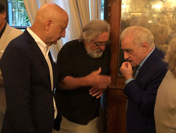 Anupam Kher meets legendary filmmaker Martin Scorsese; gifts Bhagvad Gita to Robert DeNiro at his 75th birthday celebration 