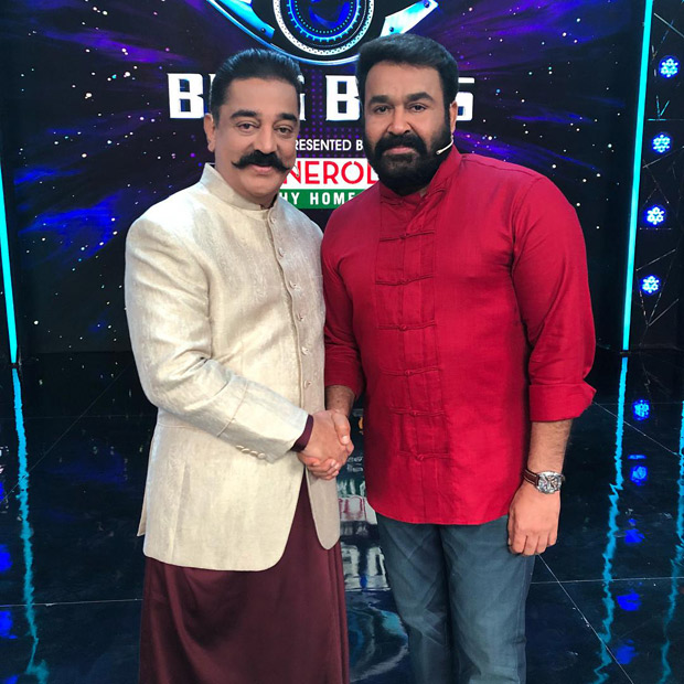 When Bigg Boss met Bigg Boss: Kamal Haasan meets Mohanlal on the sets of Bigg Boss Malayalam for Vishwaroopam 2 promotions 